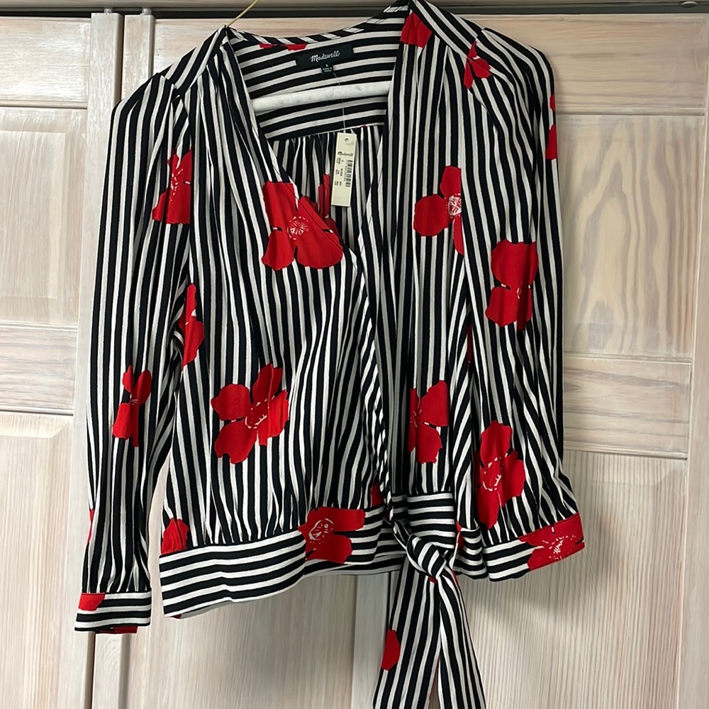 NWT Madewell Blouse with tie